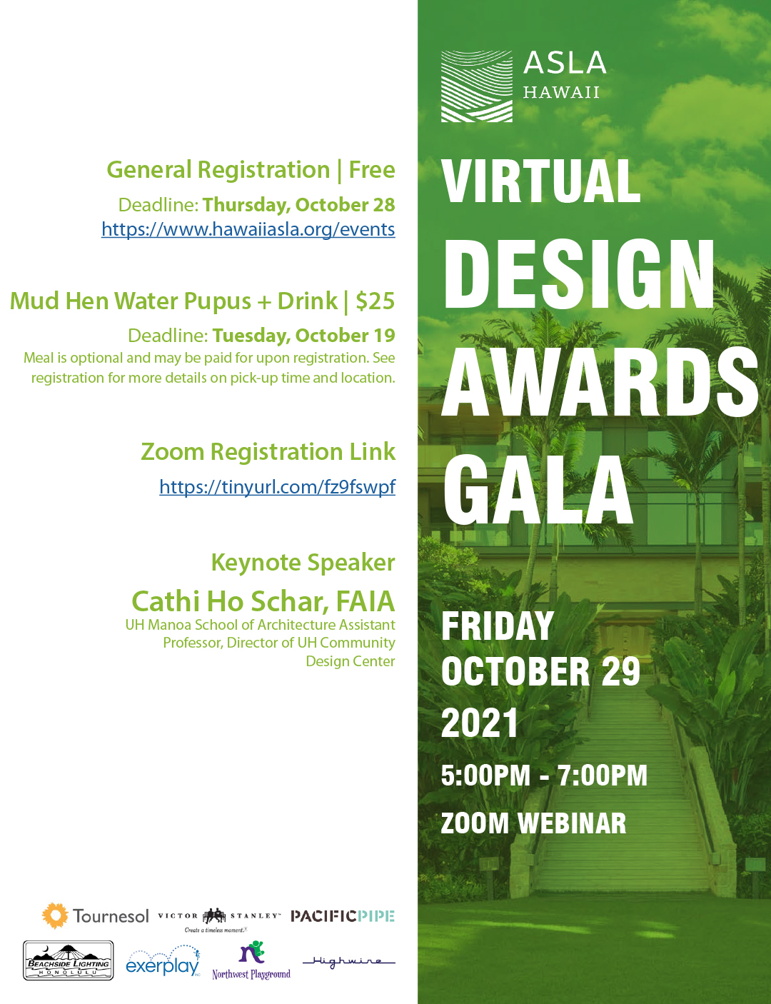 Keynote Speaker Cathi Ho Schar:  ASLA Design Awards Gala, 10/29/21